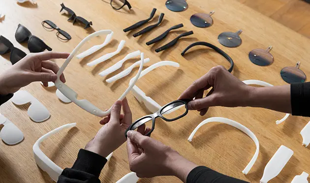 Viture One. Lifestyle-driven smart AR glasses display for immersive entertainment. Designed and engineered by leading industrial design consultancy LAYER.