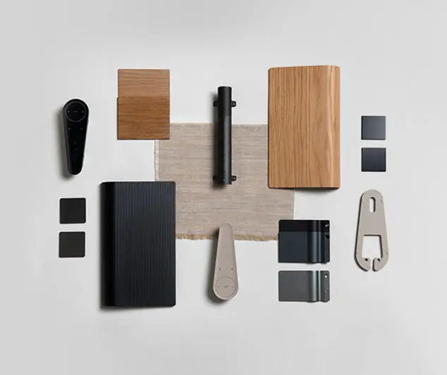 LAYER's colour, material, finish process for Emerge - a high-end luxury speaker designed by LAYER for Bang & Olufsen.