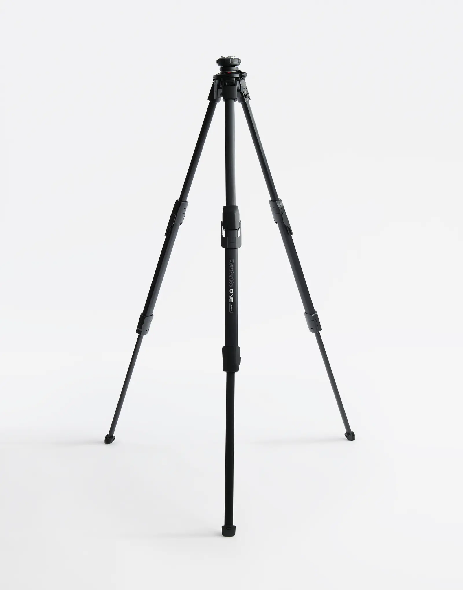 The ONE tripod by leading industrial design consultancy LAYER fully extended and standing on a white background.