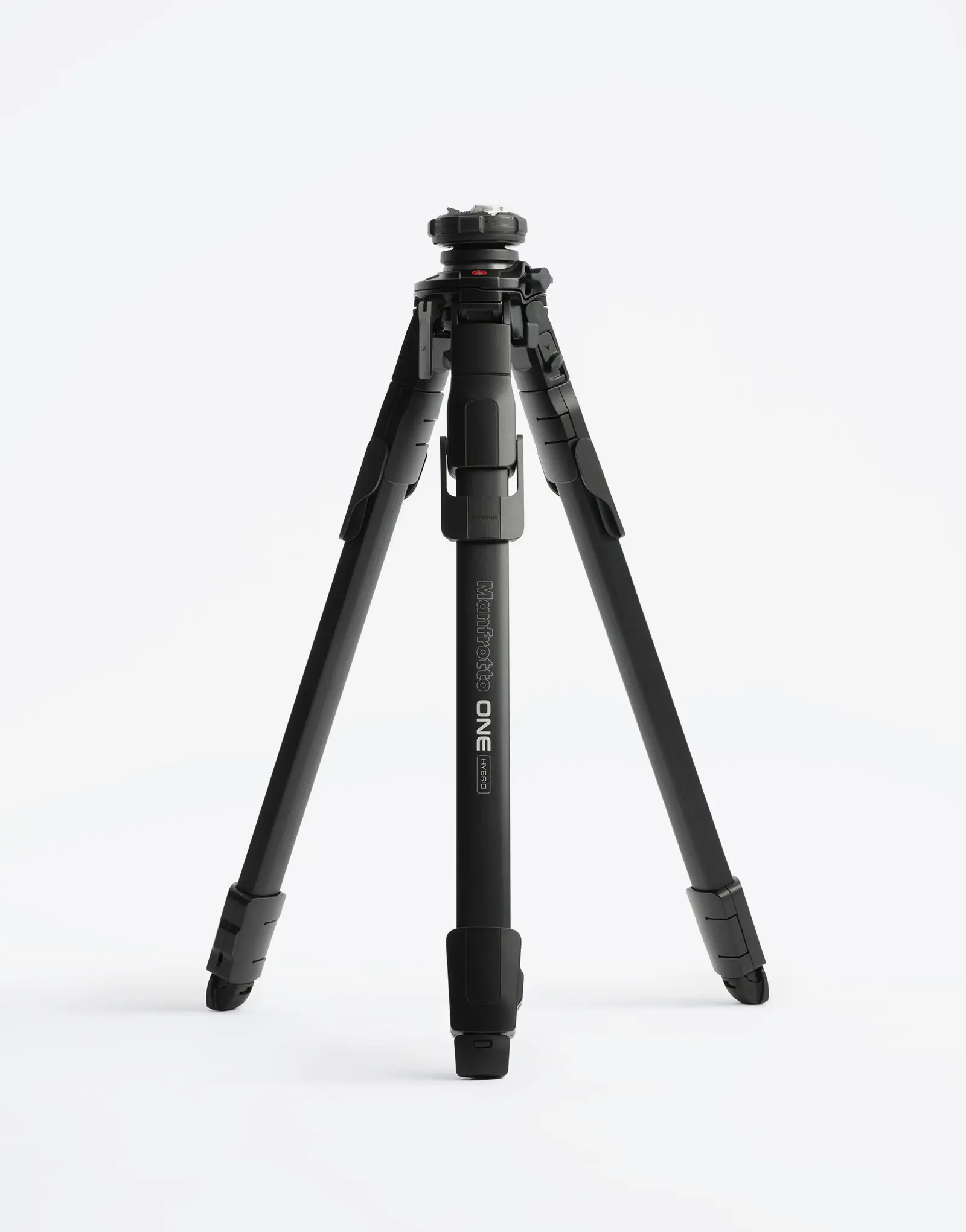 The ONE tripod by leading industrial design consultancy LAYER shown standing with its legs partially extended on a white background.